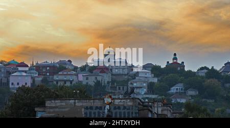 La colline de Gypsy à Soroca au coucher du soleil, Moldavie Banque D'Images