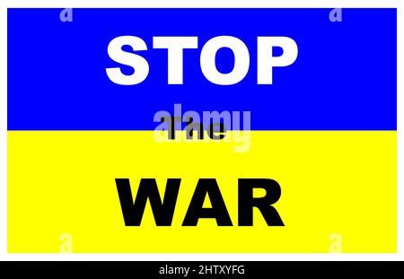 Arrêter la guerre sur une illustration vectorielle du drapeau ukrainien Illustration de Vecteur