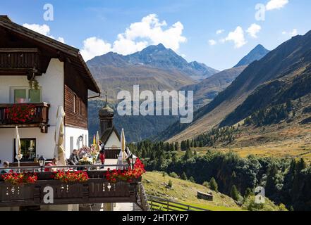 Rofenhoefe dans la vallée de Rofen, vent, vallée de Venter, municipalité de Soelden, Alpes d'Oetztal, Tyrol, Autriche Banque D'Images