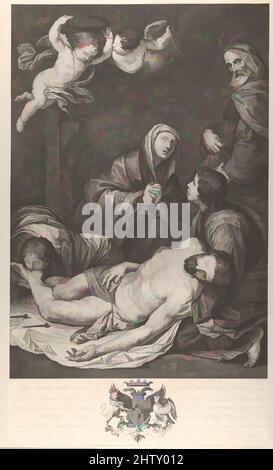 Art inspiré par l'Entombment du Christ, 1775, gravure et gravure, 27 3/8 × 16 1/8 po. (69,5 × 41 cm), Prints, Domenico Cunego (Italien, Vérone 1727–1803 Rome), intermédiaire rapporteur Angelo Ricci (Italien, 1749–1827), d'après Jusepe de Ribera (appelé Lo Spagnoletto) (Espagnol, Játiva, oeuvres classiques modernisées par Artotop avec un peu de modernité. Formes, couleur et valeur, impact visuel accrocheur sur l'art émotions par la liberté d'œuvres d'art d'une manière contemporaine. Un message intemporel qui cherche une nouvelle direction créative. Artistes qui se tournent vers le support numérique et créent le NFT Artotop Banque D'Images