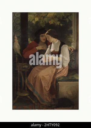 Art inspiré par la proposition, 1872, huile sur toile, 64 3/8 x 44 po. (163,5 x 111,8 cm), tableaux, William Bouguereau (français, la Rochelle 1825–1905 la Rochelle), dans le premier catalogue de l'œuvre de Bouguereau, publié en 1885, cet ouvrage est intitulé séduction. Il a également été connu sous le nom, les œuvres classiques modernisées par Artotop avec un peu de modernité. Formes, couleur et valeur, impact visuel accrocheur sur l'art émotions par la liberté d'œuvres d'art d'une manière contemporaine. Un message intemporel qui cherche une nouvelle direction créative. Artistes qui se tournent vers le support numérique et créent le NFT Artotop Banque D'Images