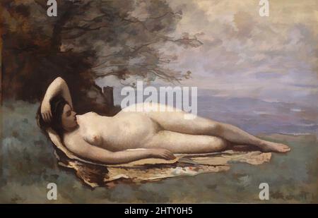 Art inspiré par Bacchante by the Sea, 1865, huile sur bois, 15 1/4 x 23 3/8 po. (38,7 x 59,4 cm), peintures, Camille Corot (France, Paris 1796–1875 Paris), cette image de cabinet a presque certainement été créée pour satisfaire le marché croissant des peintures de Corot en 1860s. La figure, les œuvres classiques modernisées par Artotop avec une touche de modernité. Formes, couleur et valeur, impact visuel accrocheur sur l'art émotions par la liberté d'œuvres d'art d'une manière contemporaine. Un message intemporel qui cherche une nouvelle direction créative. Artistes qui se tournent vers le support numérique et créent le NFT Artotop Banque D'Images