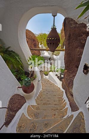 Musée, Museo Lagomar, ancien domicile de l'acteur Omar Sharif, conçu par Cesar Manrique, Nazarote, Lanzarote, Iles Canaries, Espagne Banque D'Images