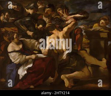 Art inspiré par Samson capturé par les Philistins, 1619, huile sur toile, 75 1/4 x 93 1/4 po. (191,1 x 236,9 cm), peintures, Guercino (Giovanni Francesco Barbieri) (Italien, Cento 1591–1666 Bologne), le sujet de cette photo est tiré du livre biblique des juges. Samson, ses cheveux, oeuvres classiques modernisées par Artotop avec une touche de modernité. Formes, couleur et valeur, impact visuel accrocheur sur l'art émotions par la liberté d'œuvres d'art d'une manière contemporaine. Un message intemporel qui cherche une nouvelle direction créative. Artistes qui se tournent vers le support numérique et créent le NFT Artotop Banque D'Images