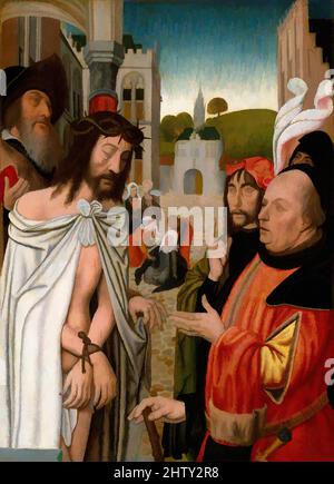 Art inspiré par le Christ montré au peuple, 1510–15, huile sur bois, total 12 x 8 7/8 po. (30,5 x 22,5 cm); surface peinte 11 1/2 x 8 1/4 po (29,2 x 21 cm), peintures, Jan Mostaert (Netherlandish, actif par 1498–mort 1555/56), peut-être partie d'un diptych, le panneau dépeint Pilate, œuvres classiques modernisées par Artotop avec une touche de modernité. Formes, couleur et valeur, impact visuel accrocheur sur l'art émotions par la liberté d'œuvres d'art d'une manière contemporaine. Un message intemporel qui cherche une nouvelle direction créative. Artistes qui se tournent vers le support numérique et créent le NFT Artotop Banque D'Images
