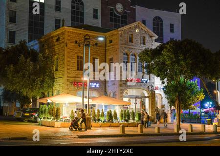 Ancien bâtiment, colonie allemande, Sderot Ben Gurion, vieille ville, Haïfa, Israël Banque D'Images