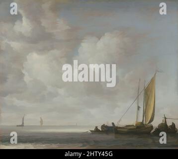 Art inspiré par la mer calme, après 1640, huile sur bois, 14 3/4 x 17 1/2 po. (37,5 x 44,5 cm), peintures, Simon de Vlieger (néerlandais, Rotterdam (?) env. 1600/1601–1653 Weesp), l'influent peintre marin Simon de Vlieger a vécu à Rotterdam et Delft avant de s'installer à Amsterdam vers 1638, des œuvres classiques modernisées par Artotop avec un peu de modernité. Formes, couleur et valeur, impact visuel accrocheur sur l'art émotions par la liberté d'œuvres d'art d'une manière contemporaine. Un message intemporel qui cherche une nouvelle direction créative. Artistes qui se tournent vers le support numérique et créent le NFT Artotop Banque D'Images