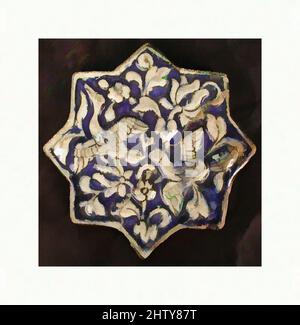 Art inspiré par les carreaux en forme d'étoile, première moitié du 14th siècle, fabriqué en Iran, Stonepaste; peinture sous verglaçure, 5 5/8 x 5 3/4 po. (14,3 x 14,6 cm), céramique-carreaux, oeuvres classiques modernisées par Artotop avec une touche de modernité. Formes, couleur et valeur, impact visuel accrocheur sur l'art émotions par la liberté d'œuvres d'art d'une manière contemporaine. Un message intemporel qui cherche une nouvelle direction créative. Artistes qui se tournent vers le support numérique et créent le NFT Artotop Banque D'Images