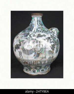 Art inspiré par la bouteille, première moitié du 18th siècle, attribué à l'Iran, Stonepaste; peint sous verglas transparent, H. 11 in. (27,9 cm), céramique, oeuvres classiques modernisées par Artotop avec une touche de modernité. Formes, couleur et valeur, impact visuel accrocheur sur l'art émotions par la liberté d'œuvres d'art d'une manière contemporaine. Un message intemporel qui cherche une nouvelle direction créative. Artistes qui se tournent vers le support numérique et créent le NFT Artotop Banque D'Images