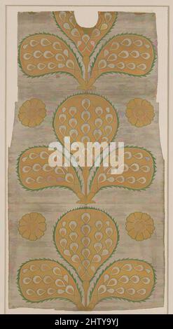 Art inspiré par fragment d'un dos de Kaftan, mi-16th siècle, attribué à la Turquie, probablement Istanbul, soie, Fils enrobé de métal; taqueté (seraser), textile: L. 52 po. (132,1 cm), textiles-Woven, ce fragment fait partie à l'origine d'un dos de caftan et est créé dans les œuvres classiques originales modernisées par Artotop avec une touche de modernité. Formes, couleur et valeur, impact visuel accrocheur sur l'art émotions par la liberté d'œuvres d'art d'une manière contemporaine. Un message intemporel qui cherche une nouvelle direction créative. Artistes qui se tournent vers le support numérique et créent le NFT Artotop Banque D'Images