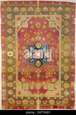 Art inspiré par la soie Kashan Carpet, 16th siècle, fait en Iran, probablement Kashan, soie (Warp, Trame et pieu); pieu noué de façon asymétrique, tapis : H. 98 1/16 po. (249 cm), textiles-tapis, ce tapis est l'un des petits groupes de luxueux weavings remarquables pour leur densité de nœud extrêmement élevée, les œuvres classiques modernisées par Artotop avec une touche de modernité. Formes, couleur et valeur, impact visuel accrocheur sur l'art émotions par la liberté d'œuvres d'art d'une manière contemporaine. Un message intemporel qui cherche une nouvelle direction créative. Artistes qui se tournent vers le support numérique et créent le NFT Artotop Banque D'Images