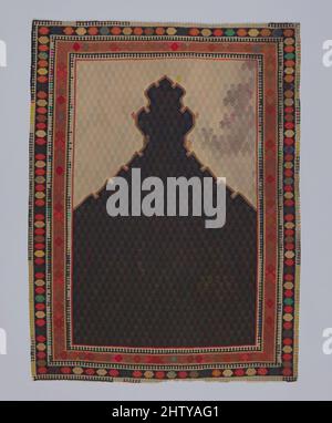 Art inspiré par le tapis de prière Senneh, fin 18th–début 19th siècle, attribué au nord-ouest de l'Iran, Sanandaj, coton (chaîne), laine (trame); tapisserie tissée, Tapis : L. 64 1/2 po. (163,8 cm), textiles-tapis, ce tapis de prière tissé tapisserie est un exemple de la production fine de Sanandaj, a, œuvres classiques modernisées par Artotop avec une touche de modernité. Formes, couleur et valeur, impact visuel accrocheur sur l'art émotions par la liberté d'œuvres d'art d'une manière contemporaine. Un message intemporel qui cherche une nouvelle direction créative. Artistes qui se tournent vers le support numérique et créent le NFT Artotop Banque D'Images