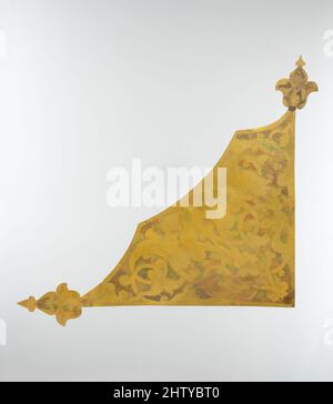 Art inspiré par Tombak plaque dorée, probablement 16th siècle, attribué à la Turquie, cuivre; chassé, Gravé et doré (technique tombak), L. 12 3/4 po. (32,4 cm), Métal, cette plaque est gravée d'un motif arabesque symétrique sur un sol à anneaux et se termine en deux, oeuvres classiques modernisées par Artotop avec une touche de modernité. Formes, couleur et valeur, impact visuel accrocheur sur l'art émotions par la liberté d'œuvres d'art d'une manière contemporaine. Un message intemporel qui cherche une nouvelle direction créative. Artistes qui se tournent vers le support numérique et créent le NFT Artotop Banque D'Images