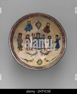 Art inspiré par Bowl, 13th siècle, attribué à l'Iran, Stonepaste; peint en surglaçure (mina'i), H. 3 1/4 po (8,3 cm), céramique, oeuvres classiques modernisées par Artotop avec une touche de modernité. Formes, couleur et valeur, impact visuel accrocheur sur l'art émotions par la liberté d'œuvres d'art d'une manière contemporaine. Un message intemporel qui cherche une nouvelle direction créative. Artistes qui se tournent vers le support numérique et créent le NFT Artotop Banque D'Images