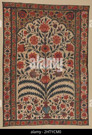 Art inspiré par Panel d'un revêtement de tente, 1725–50, attribué à l'Inde, Burhanpur, coton; Tissage simple, peint en mordant et teint, résistant, H. 51 9/16 po. (131 cm), textiles-peints et/ou imprimés, les motifs sur ce panneau, à l'origine un de plusieurs joints comme doublure pour une tente, oeuvres classiques modernisées par Artotop avec une touche de modernité. Formes, couleur et valeur, impact visuel accrocheur sur l'art émotions par la liberté d'œuvres d'art d'une manière contemporaine. Un message intemporel qui cherche une nouvelle direction créative. Artistes qui se tournent vers le support numérique et créent le NFT Artotop Banque D'Images