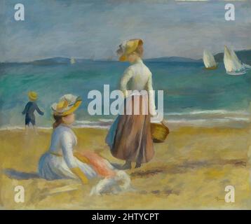 Art inspiré par Figures on the Beach, 1890, huile sur toile, 20 3/4 x 25 1/4 po. (52,7 x 64,1 cm), peintures, Auguste Renoir (français, Limoges 1841–1919 Cagnes-sur-Mer), probablement peint en 1890 sur la Côte d’Azur dans le sud de la France, ce tableau plein de soleil montre deux figures féminines à, œuvres classiques modernisées par Artotop avec un peu de modernité. Formes, couleur et valeur, impact visuel accrocheur sur l'art émotions par la liberté d'œuvres d'art d'une manière contemporaine. Un message intemporel qui cherche une nouvelle direction créative. Artistes qui se tournent vers le support numérique et créent le NFT Artotop Banque D'Images