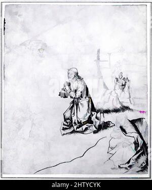 Art inspiré par Agony dans le jardin, ca. 1500, allemand, franconie, stylo et pinceau et encre noire grisâtre, 7 1/2 x 6 5/16 po. (19,1 x 16 cm), dessins, allemand, Franconie, oeuvres classiques modernisées par Artotop avec une touche de modernité. Formes, couleur et valeur, impact visuel accrocheur sur l'art émotions par la liberté d'œuvres d'art d'une manière contemporaine. Un message intemporel qui cherche une nouvelle direction créative. Artistes qui se tournent vers le support numérique et créent le NFT Artotop Banque D'Images