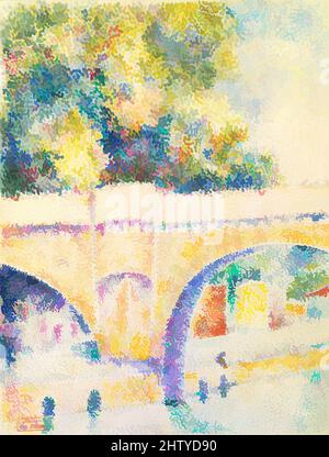 Art inspiré par le Pont neuf, ca. 1912–14, aquarelle et gouache sur papier vélin crème, bord supérieur déchiré du carnet, 9 13/16 x 7 1/2 po. (25 x 19 cm), dessins, Hippolyte Petitjean (Français, Mâcon 1854–1929 Paris), Hippolyte Petitjean maîtrisé à la perfection le néo-impressionniste, oeuvres classiques modernisées par Artotop avec une touche de modernité. Formes, couleur et valeur, impact visuel accrocheur sur l'art émotions par la liberté d'œuvres d'art d'une manière contemporaine. Un message intemporel qui cherche une nouvelle direction créative. Artistes qui se tournent vers le support numérique et créent le NFT Artotop Banque D'Images