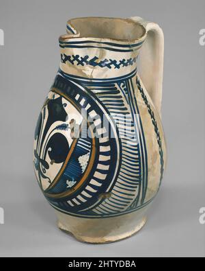 Art inspiré de la carafe d'Armorial (boccale), fin du 15th siècle, italien, peut-être Florence ou Faenza, Maiolica (faïence émaillée), hauteur : 9 13/16 po. (25cm), céramique-poterie, oeuvres classiques modernisées par Artotop avec un peu de modernité. Formes, couleur et valeur, impact visuel accrocheur sur l'art émotions par la liberté d'œuvres d'art d'une manière contemporaine. Un message intemporel qui cherche une nouvelle direction créative. Artistes qui se tournent vers le support numérique et créent le NFT Artotop Banque D'Images