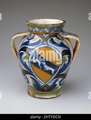 Art inspiré par Apothecary jar (orciuolo), ca. 1480–1520, italien, probablement Florence ou environs, Maiolica (faïence émaillée), H. 8 7/16 po. (21,4 cm), céramique-poterie, oeuvres classiques modernisées par Artotop avec une touche de modernité. Formes, couleur et valeur, impact visuel accrocheur sur l'art émotions par la liberté d'œuvres d'art d'une manière contemporaine. Un message intemporel qui cherche une nouvelle direction créative. Artistes qui se tournent vers le support numérique et créent le NFT Artotop Banque D'Images