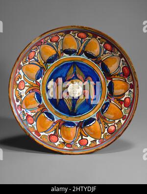 Art inspiré par le plat (coppa), env. 1530–35, italien, Gubbio, Maiolica (faïence émaillée), diamètre : 8 11/16 po. (22,1 cm), céramique-poterie, oeuvres classiques modernisées par Artotop avec une touche de modernité. Formes, couleur et valeur, impact visuel accrocheur sur l'art émotions par la liberté d'œuvres d'art d'une manière contemporaine. Un message intemporel qui cherche une nouvelle direction créative. Artistes qui se tournent vers le support numérique et créent le NFT Artotop Banque D'Images