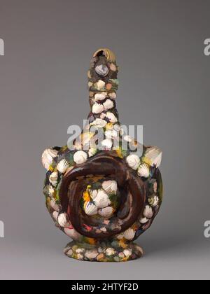 Art inspiré de la vasque de Pilgrim, probablement 1556–67, faïence incolore et transparente ou opaque, vert pigmenté, violet, bleu, jaune, rouge-brun, Et glaçures de plomb noir, H. 31 cm, w. 19cm., céramique-Faience, Bernard Palissy (français, Agen, Lot-et-Garonne 1510–1590 Paris) et, oeuvres classiques modernisées par Artotop avec un peu de modernité. Formes, couleur et valeur, impact visuel accrocheur sur l'art émotions par la liberté d'œuvres d'art d'une manière contemporaine. Un message intemporel qui cherche une nouvelle direction créative. Artistes qui se tournent vers le support numérique et créent le NFT Artotop Banque D'Images