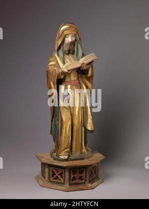 Art inspiré par Saint Matthew, CA. 1470, Brabant (Diest ou Louvain?), Noyer (solide) avec plus tard polychromie et dorure., H. 67,3 cm., Sculpture-Bois, Brabant (Diest ou Louvain, oeuvres classiques modernisées par Artotop avec une touche de modernité. Formes, couleur et valeur, impact visuel accrocheur sur l'art émotions par la liberté d'œuvres d'art d'une manière contemporaine. Un message intemporel qui cherche une nouvelle direction créative. Artistes qui se tournent vers le support numérique et créent le NFT Artotop Banque D'Images