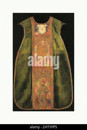 Art inspiré de chasuble avec Orphreys, 16th ou 17th siècle, espagnol, soie; métal; lin, 47 1/2 x 30 po (120,6 x 76,2 cm), textiles-ecclésiastiques, oeuvres classiques modernisées par Artotop avec une touche de modernité. Formes, couleur et valeur, impact visuel accrocheur sur l'art émotions par la liberté d'œuvres d'art d'une manière contemporaine. Un message intemporel qui cherche une nouvelle direction créative. Artistes qui se tournent vers le support numérique et créent le NFT Artotop Banque D'Images