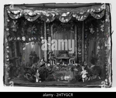 Art inspiré par la Cène à Emmaüs, 18th siècle, probablement français (Nevers), Figures et fleurs de verre lampé (blanc opaque, rose, lavande, vert, marron, violet, noir, bleu, bleu clair et incolore), carton, papier, coques, plaque de miroir en verre, copeaux de verre, Imitation, œuvres classiques modernisées par Artotop avec une touche de modernité. Formes, couleur et valeur, impact visuel accrocheur sur l'art émotions par la liberté d'œuvres d'art d'une manière contemporaine. Un message intemporel qui cherche une nouvelle direction créative. Artistes qui se tournent vers le support numérique et créent le NFT Artotop Banque D'Images