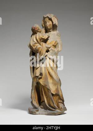 Art inspiré par Virgin and Child, env. 1400–1425, en Bourgogne, français, calcaire avec traces de peinture, total : 35 3/4 x 14 1/4 x 10 1/4 po. (90,8 x 36,2 x 26 cm), Sculpture-Stone, cette sculpture est inspirée de la Vierge et de l’enfant de Claus Sluter sur le chapeau (jetée centrale d’a, œuvres classiques modernisées par Artotop avec une touche de modernité. Formes, couleur et valeur, impact visuel accrocheur sur l'art émotions par la liberté d'œuvres d'art d'une manière contemporaine. Un message intemporel qui cherche une nouvelle direction créative. Artistes qui se tournent vers le support numérique et créent le NFT Artotop Banque D'Images