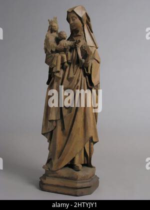 Art inspiré par Sainte Anne avec Vierge à l'enfant, 1500–1510, fabriqué à Bruxelles, pays-Bas du Sud, chêne, Hors tout (avec base) : 19 3/4 x 6 x 4 1/8 pouces (50,2 x 15,2 x 10,5 cm), Sculpture-Bois, oeuvres classiques modernisées par Artotop avec une touche de modernité. Formes, couleur et valeur, impact visuel accrocheur sur l'art émotions par la liberté d'œuvres d'art d'une manière contemporaine. Un message intemporel qui cherche une nouvelle direction créative. Artistes qui se tournent vers le support numérique et créent le NFT Artotop Banque D'Images