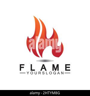 Feu flamme modèle vecteur conception de logo Illustration de Vecteur