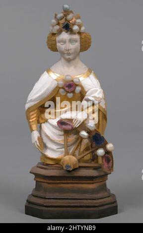 Art inspiré par Sainte Catherine d'Alexandrie, début du 15th siècle, français, or, émail de la ronde-basse, Bijoux, en tout (sans base en bois) : 3 7/8 x 2 1/8 x 1 1/8 po. (9,8 x 5,4 x 2,8 cm), émaux-ronde Bosse, Sainte Catherine, représenté dans la statuette délicatement joyeuse, a été vu à, oeuvres classiques modernisées par Artotop avec un peu de modernité. Formes, couleur et valeur, impact visuel accrocheur sur l'art émotions par la liberté d'œuvres d'art d'une manière contemporaine. Un message intemporel qui cherche une nouvelle direction créative. Artistes qui se tournent vers le support numérique et créent le NFT Artotop Banque D'Images