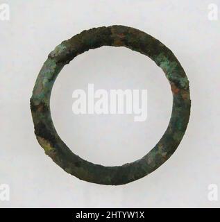 Art inspiré de Plain Ring, 7th siècle, fabriqué à Niederbreisig, Allemagne; fabriqué en Nothern France, Frankish, alliage de cuivre, total: 1 5/16 x 1/8 po. (3,4 x 0,3 cm), Metalwork-alliage de cuivre, oeuvres classiques modernisées par Artotop avec une touche de modernité. Formes, couleur et valeur, impact visuel accrocheur sur l'art émotions par la liberté d'œuvres d'art d'une manière contemporaine. Un message intemporel qui cherche une nouvelle direction créative. Artistes qui se tournent vers le support numérique et créent le NFT Artotop Banque D'Images