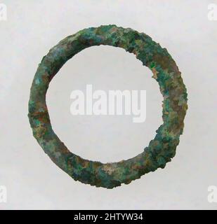 Art inspiré de Plain Ring, 7th siècle, fabriqué à Niederbreisig, Allemagne; fabriqué dans le nord de la France, Frankish, alliage de cuivre, total: 1 1/16 x 1/8 po. (2,7 x 0,3 cm), Metalwork-alliage de cuivre, oeuvres classiques modernisées par Artotop avec une touche de modernité. Formes, couleur et valeur, impact visuel accrocheur sur l'art émotions par la liberté d'œuvres d'art d'une manière contemporaine. Un message intemporel qui cherche une nouvelle direction créative. Artistes qui se tournent vers le support numérique et créent le NFT Artotop Banque D'Images