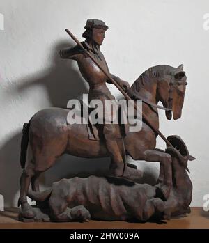 Art inspiré par Saint George et le Dragon, début du 16th siècle, français, noyer, total: 35 1/4 x 31 po. (89,5 x 78,7 cm), Sculpture-Bois, oeuvres classiques modernisées par Artotop avec une touche de modernité. Formes, couleur et valeur, impact visuel accrocheur sur l'art émotions par la liberté d'œuvres d'art d'une manière contemporaine. Un message intemporel qui cherche une nouvelle direction créative. Artistes qui se tournent vers le support numérique et créent le NFT Artotop Banque D'Images