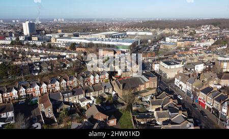 Highams Park East London drone aérienne britannique Banque D'Images