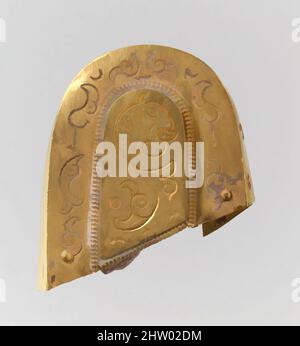 Art inspiré par la pièce d'un fer de luxe Dagger, ca. 600, Langobardic, Or, total : 1 7/8 x 1 13/16 x 1/2in. (4,8 x 4,6 x 1,2cm), Metalwork-Gold, ces pièces : borne à poignée, supports, bande à fourreau, le tout en or, c'est tout ce qui reste d'un poignard de luxe. Les dessins estampillés de la mer, les œuvres classiques modernisées par Artotop avec une touche de modernité. Formes, couleur et valeur, impact visuel accrocheur sur l'art émotions par la liberté d'œuvres d'art d'une manière contemporaine. Un message intemporel qui cherche une nouvelle direction créative. Artistes qui se tournent vers le support numérique et créent le NFT Artotop Banque D'Images