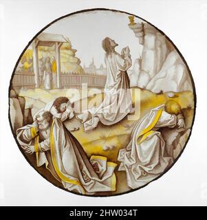 Art inspiré par Roundel avec Agony dans le jardin, ca. 1515, Netherlandish, verre incolore, peinture vitreuse et coloration argentée, total : 8 3/4 po. (22,3 cm), vitraux, oeuvres classiques modernisées par Artotop avec une touche de modernité. Formes, couleur et valeur, impact visuel accrocheur sur l'art émotions par la liberté d'œuvres d'art d'une manière contemporaine. Un message intemporel qui cherche une nouvelle direction créative. Artistes qui se tournent vers le support numérique et créent le NFT Artotop Banque D'Images