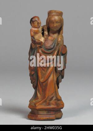 Art inspiré par Virgin and Child, env. 1410, fabriqué à Salzbourg (?), Autriche, Autriche, Fruitwood avec des traces de polychromie, H. 3 3/8 in. (8,5 cm), Sculpture-Bois, oeuvres classiques modernisées par Artotop avec une touche de modernité. Formes, couleur et valeur, impact visuel accrocheur sur l'art émotions par la liberté d'œuvres d'art d'une manière contemporaine. Un message intemporel qui cherche une nouvelle direction créative. Artistes qui se tournent vers le support numérique et créent le NFT Artotop Banque D'Images