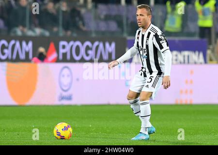 Florence, Italie. 02nd mars 2022. Arthur de Juventus pendant le match demi-fin de la coupe d'Italie, Stadio Artemio Franchi, Fiorentina / Juventus, 2nd mars 2022 Photographer01 crédit: Independent photo Agency/Alay Live News Banque D'Images