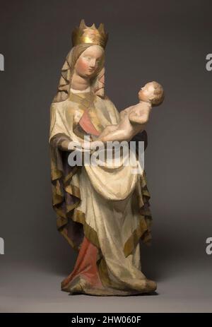 Art inspiré par la Vierge permanente et l'enfant, env. 1420, fabriqué à Salzbourg, Autriche, autrichien, Limewood, Sapin, et peinture, H: 36 1/2 in.; grand W: 15 1/2 in., Sculpture-Bois, oeuvres classiques modernisées par Artotop avec un peu de modernité. Formes, couleur et valeur, impact visuel accrocheur sur l'art émotions par la liberté d'œuvres d'art d'une manière contemporaine. Un message intemporel qui cherche une nouvelle direction créative. Artistes qui se tournent vers le support numérique et créent le NFT Artotop Banque D'Images