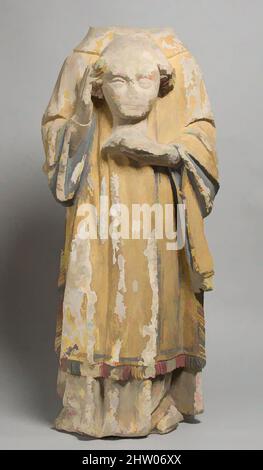 Art inspiré par Saint Eleuthere ou Saint russe, 14th siècle, français, Pierre, peinture, Total : 23 3/8 x 10 3/8 x 5 3/8 pouces (59,4 x 26,4 x 13,7 cm), Sculpture, oeuvres classiques modernisées par Artotop avec une touche de modernité. Formes, couleur et valeur, impact visuel accrocheur sur l'art émotions par la liberté d'œuvres d'art d'une manière contemporaine. Un message intemporel qui cherche une nouvelle direction créative. Artistes qui se tournent vers le support numérique et créent le NFT Artotop Banque D'Images