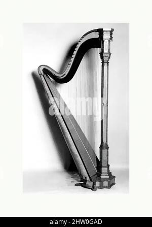 Art inspiré par Pedal Harp, env. 1895–1900, Paris, France, Français, Bois, Laiton, métal, fil, hauteur totale: 178,5 cm (70 1/4 in), chordophone-Harp, oeuvres classiques modernisées par Artotop avec une touche de modernité. Formes, couleur et valeur, impact visuel accrocheur sur l'art émotions par la liberté d'œuvres d'art d'une manière contemporaine. Un message intemporel qui cherche une nouvelle direction créative. Artistes qui se tournent vers le support numérique et créent le NFT Artotop Banque D'Images