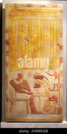 Art inspiré par Stela du Steward Mentuwoser, Royaume du milieu, dynastie 12, ca. 1944 C.-B., d'Égypte; probablement du nord de la haute-Égypte, Abydos, calcaire, peinture, H. 103 cm (40 9/16 po.); W. 50,5 cm (19 7/8 po.); TH. 8,3 cm (3 1/4 po), cette stela rectangulaire en pierre rend hommage à une œuvre classique modernisée par Artotop avec une touche de modernité. Formes, couleur et valeur, impact visuel accrocheur sur l'art émotions par la liberté d'œuvres d'art d'une manière contemporaine. Un message intemporel qui cherche une nouvelle direction créative. Artistes qui se tournent vers le support numérique et créent le NFT Artotop Banque D'Images