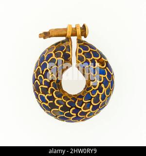 Art inspiré par Earring, New Kingdom, Ramesside, Dynasty 19, ca. 1295–1186 av. J.-C., d'Égypte, Or, lapis lazuli, Diam. 2,5 cm (1 po, œuvres classiques modernisées par Artotop avec une touche de modernité. Formes, couleur et valeur, impact visuel accrocheur sur l'art émotions par la liberté d'œuvres d'art d'une manière contemporaine. Un message intemporel qui cherche une nouvelle direction créative. Artistes qui se tournent vers le support numérique et créent le NFT Artotop Banque D'Images