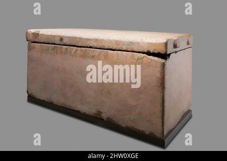 Art inspiré par le sarcophage de Mindjedef, ancien Royaume, dynastie 4, ca. 2520–2472 C.-B., de l'Égypte, région Memphite, Giza, cimetière de l'est, Mastaba G7760; Pit B (chambre de sépulture), Harvard-Boston excavations MFA, 1929, Granite, L. 236,9 × W. 96,5 × H. 104,1 cm (93 1/4 × 38 × 41 po., oeuvres classiques modernisées par Artotop avec une touche de modernité. Formes, couleur et valeur, impact visuel accrocheur sur l'art émotions par la liberté d'œuvres d'art d'une manière contemporaine. Un message intemporel qui cherche une nouvelle direction créative. Artistes qui se tournent vers le support numérique et créent le NFT Artotop Banque D'Images