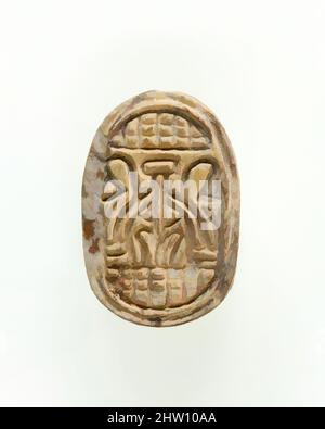 Art inspiré par Scarab, deuxième période intermédiaire du Royaume du milieu, dynastie 12–18, env. De 1981 à 1550 av. J.-C., de l'Égypte, région Memphite, Lisht North, cimetière, Acier glacé, l. 2,1 cm (13/16 po, œuvres classiques modernisées par Artotop avec une touche de modernité. Formes, couleur et valeur, impact visuel accrocheur sur l'art émotions par la liberté d'œuvres d'art d'une manière contemporaine. Un message intemporel qui cherche une nouvelle direction créative. Artistes qui se tournent vers le support numérique et créent le NFT Artotop Banque D'Images