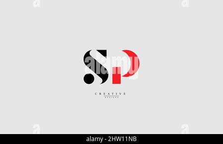 Lettres de l'alphabet initiales Monogram logo SP PS S P Illustration de Vecteur