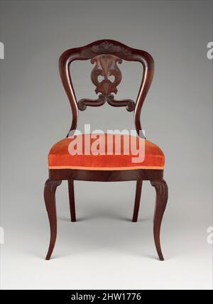 Art inspiré par une chaise d'appoint, env. 1845, fabriqué à New York, New York, États-Unis, américain, noyer avec sièges capitonnés, H. 33 1/2 po. (85,1 cm), mobilier, oeuvres classiques modernisées par Artotop avec une touche de modernité. Formes, couleur et valeur, impact visuel accrocheur sur l'art émotions par la liberté d'œuvres d'art d'une manière contemporaine. Un message intemporel qui cherche une nouvelle direction créative. Artistes qui se tournent vers le support numérique et créent le NFT Artotop Banque D'Images